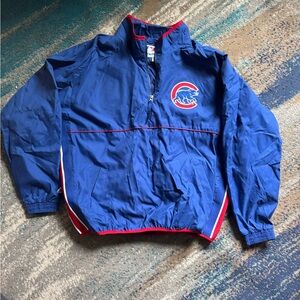 Majestic Blue mens Raincoat with Red Accents